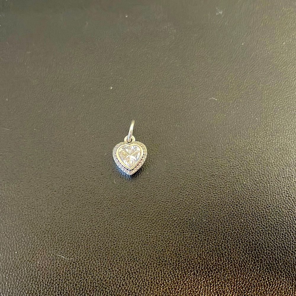Pandora clear CZ Heart dangle charm